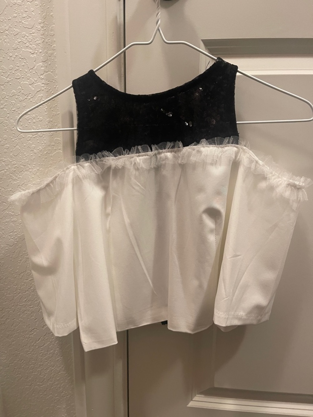 Black & White Off-Shoulder Women's Top